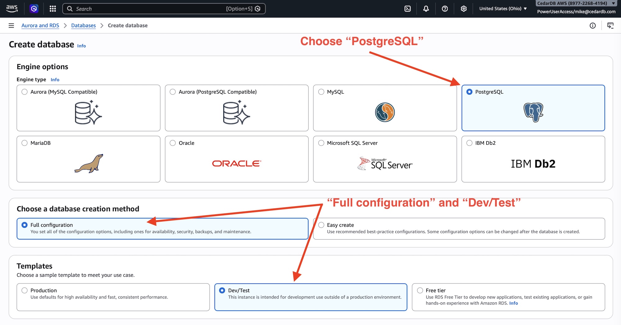 Choose PostgreSQL