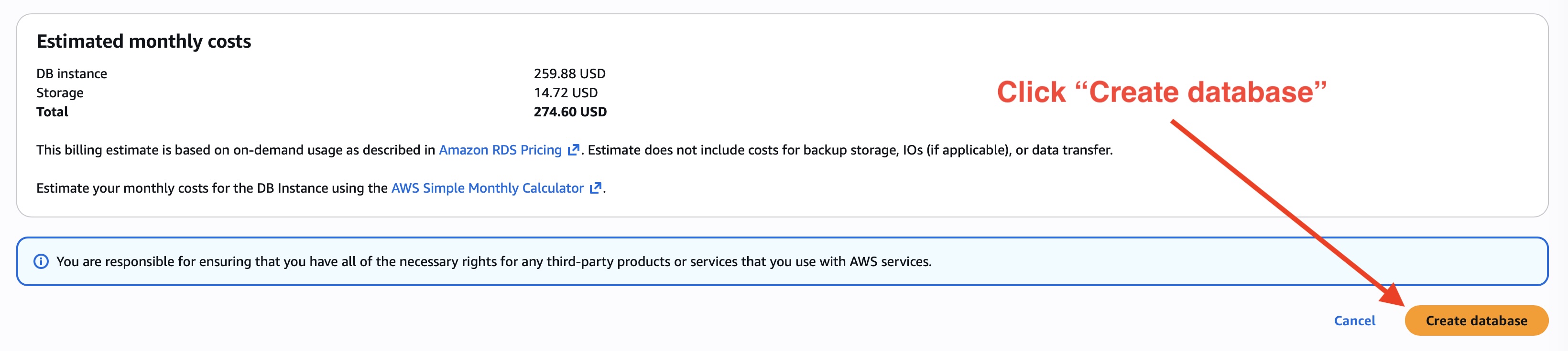 Create database